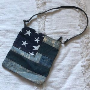 Denim USA flag mini purse